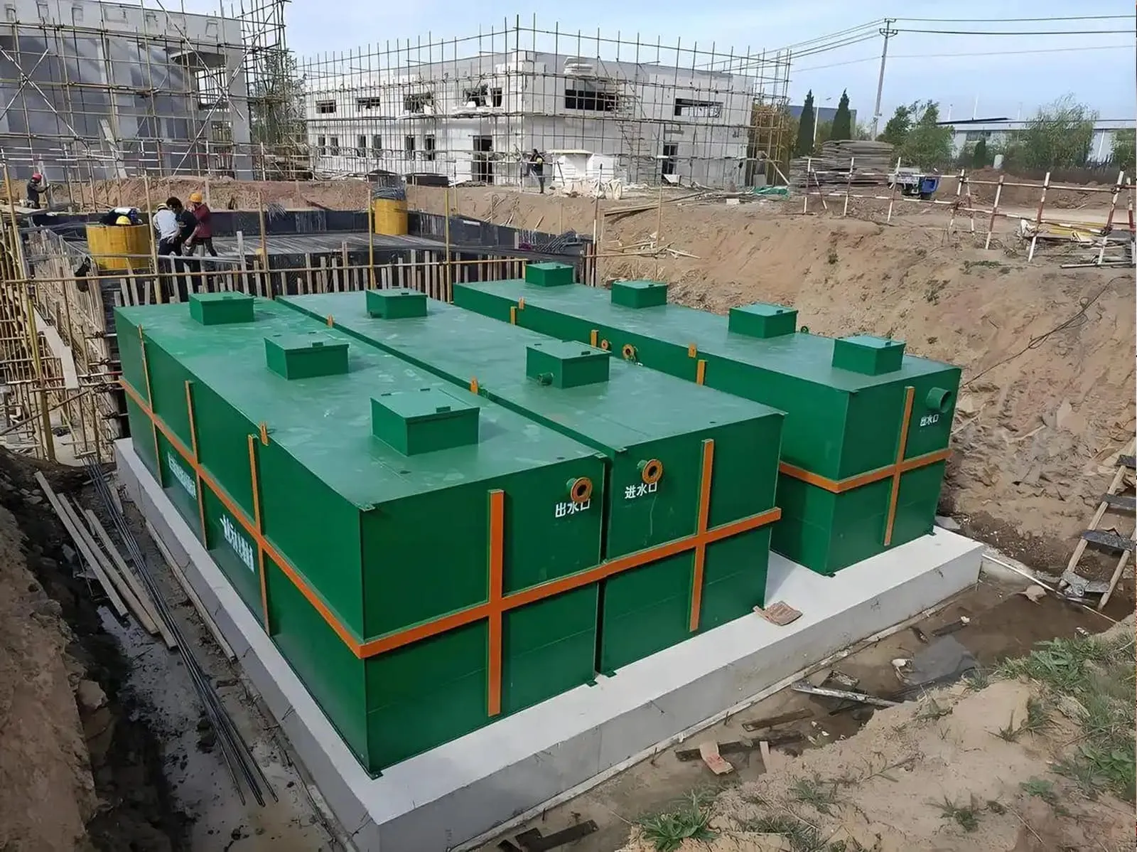 Integrated on-site wastewater treatment for river interception